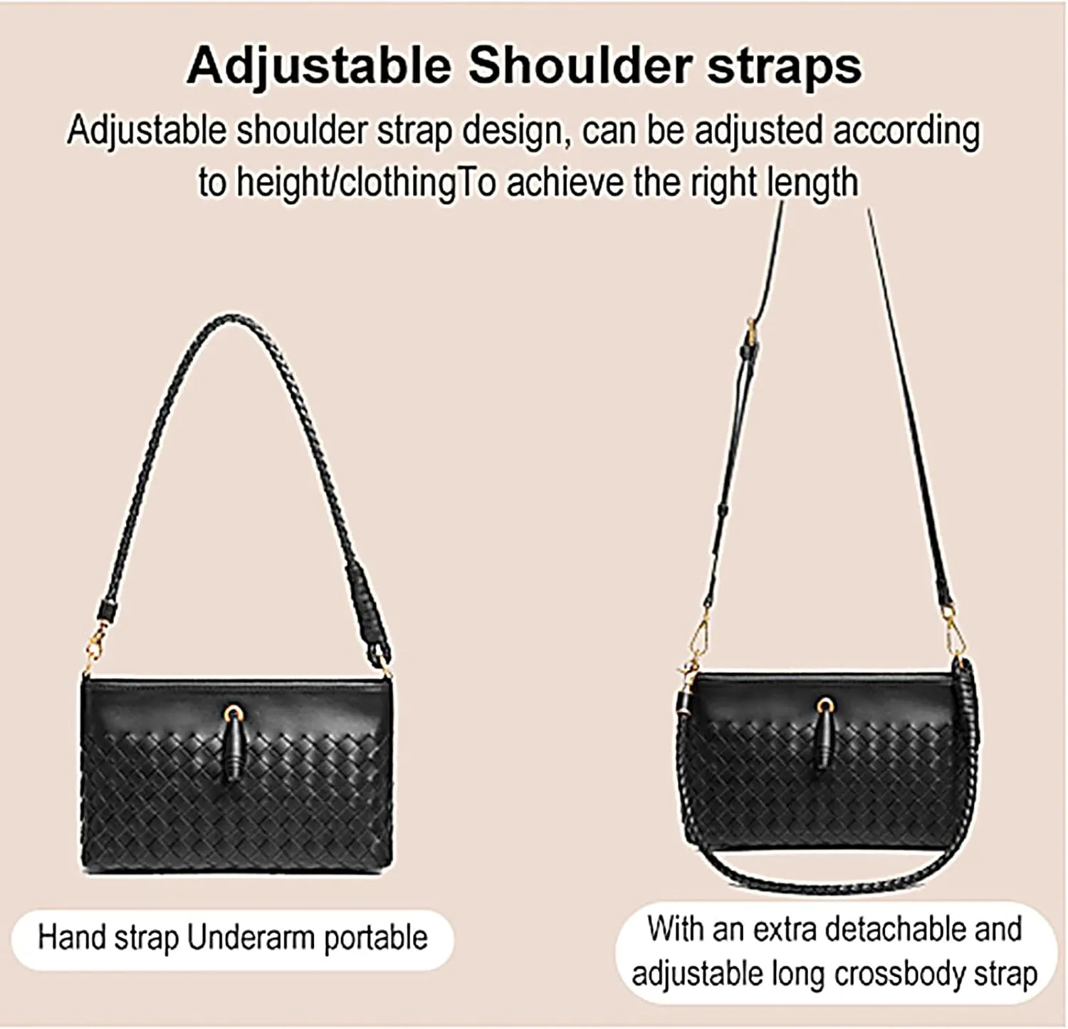 Crossbody Handbags for Women Shoulder Bags Hand Bag Women's Vegan Leather Bag Tote Bags Sling Lightweight Woven Evening Bags
