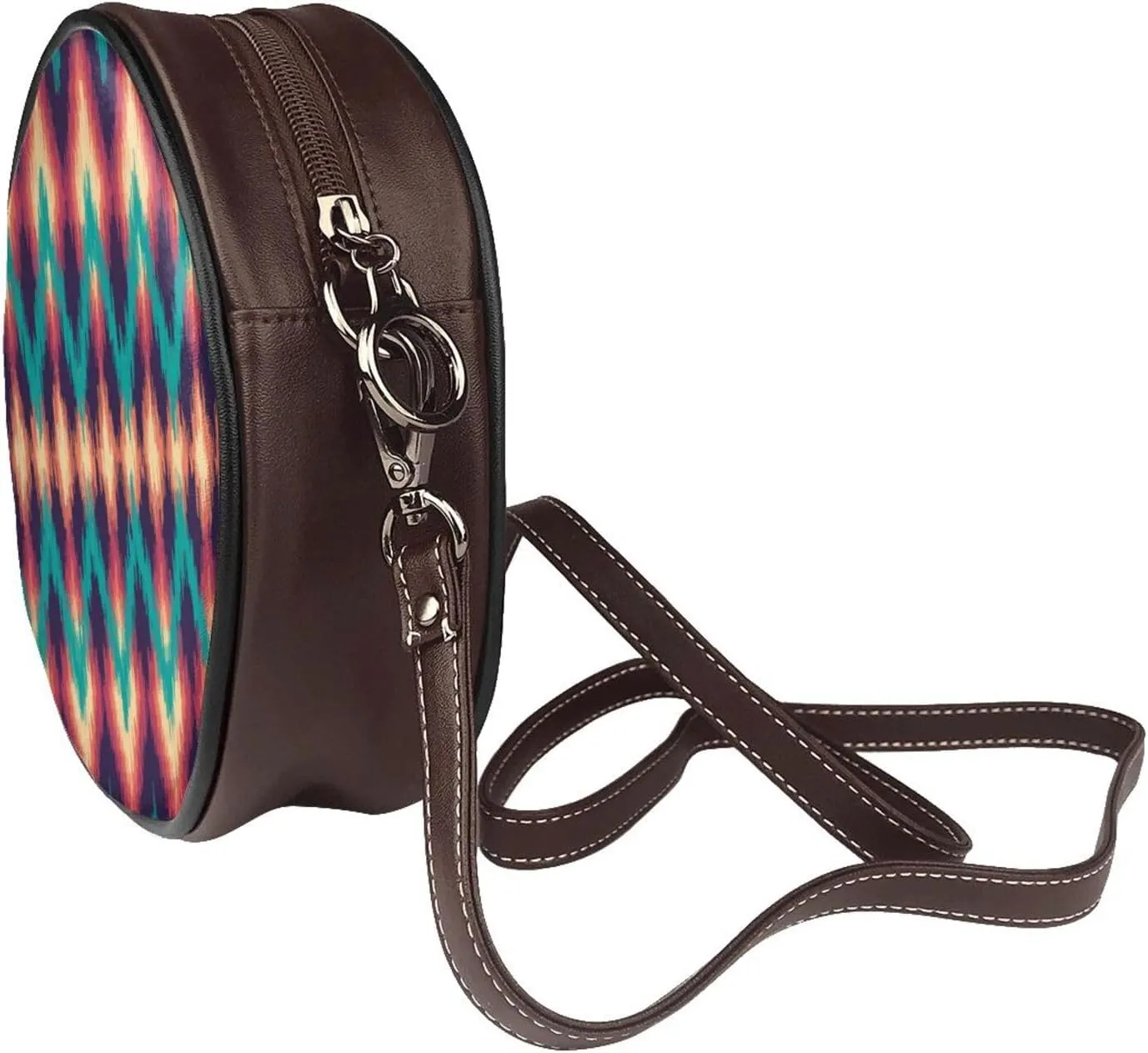 Crossbody Purse for Women, PU Leather Round Crossbody Bag, Mini Purses Handbags with Strap Zipper