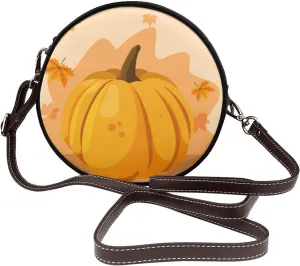 Crossbody Purse for Women, PU Leather Round Crossbody Bag, Mini Purses Handbags with Strap Zipper