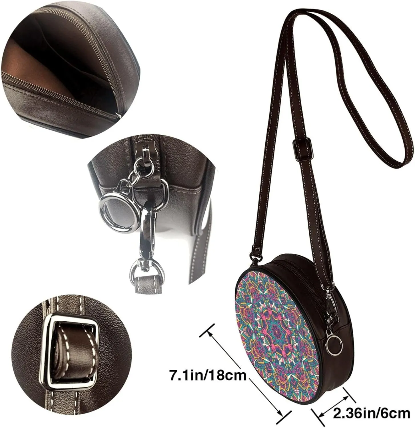 Crossbody Shoulder Bags for Women Small Round Satchel Handbags Purse