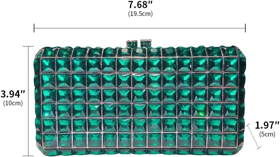 Crystal Diamonds Purse Shoulder Bag Wedding Clutch Purses for Women Bride Clutch Rhinestone Clutch Purse Mosaic Green