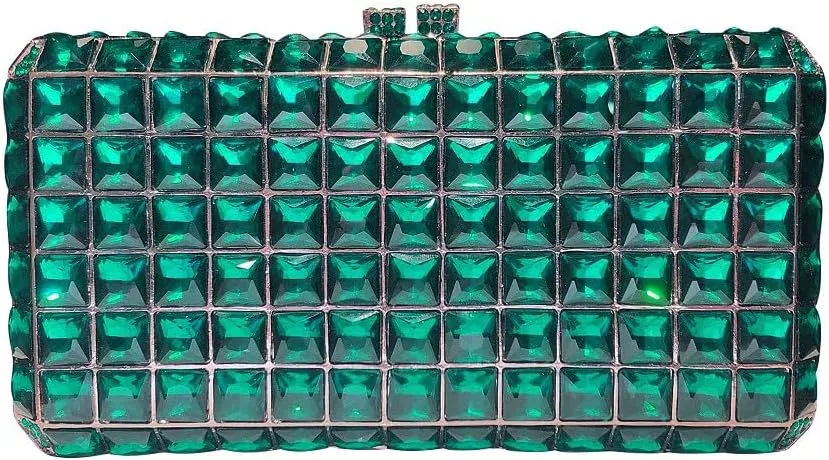 Crystal Diamonds Purse Shoulder Bag Wedding Clutch Purses for Women Bride Clutch Rhinestone Clutch Purse Mosaic Green