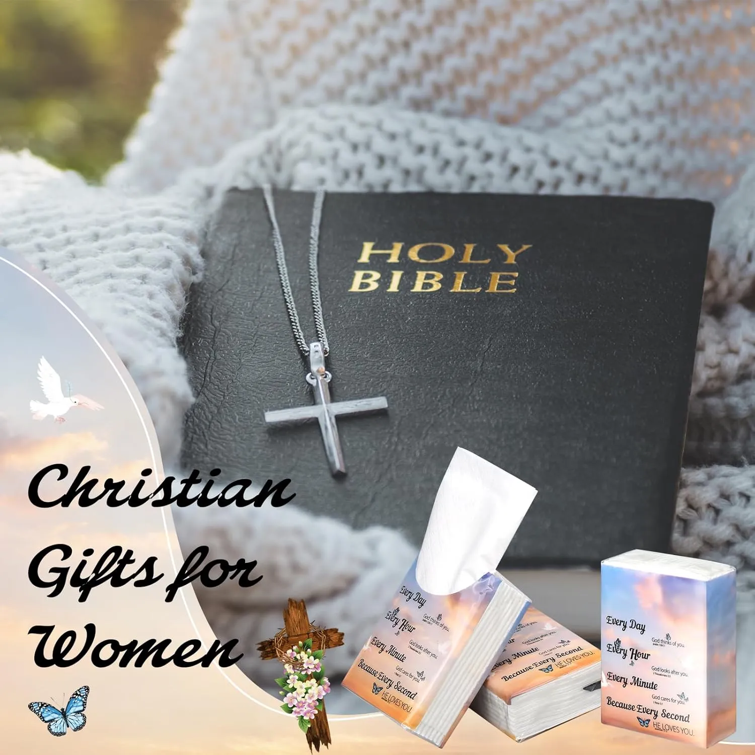 Ctosree 50 Pack Bible Verse Pocket Tissues Christian Travel Packs Bulk 500 Sheet Religious Scripture Small Individual Tissues Pocket Packs 3 Ply Mini Travel Size Religious Party Favors