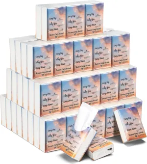 Ctosree 50 Pack Bible Verse Pocket Tissues Christian Travel Packs Bulk 500 Sheet Religious Scripture Small Individual Tissues Pocket Packs 3 Ply Mini Travel Size Religious Party Favors