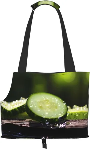 Cucumber Printed Portable Foldable pet Shoulder Bag, Suitable for Carrying Small Pets