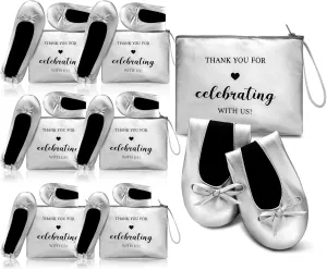 Cuffbow 6 Pairs Wedding Foldable Flats Ballet Dancing Shoes for Purse Rollable Ballerina Slippers Shoes Bulk Bride Bridesmaids Guests