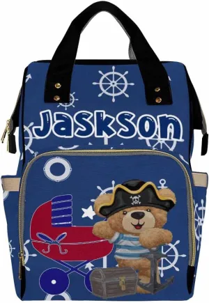 Custom Backpacks with Name Personalized Baby Diaper Bag Monogram Nappy Backpack with Thermal Pockets for Adults Kids Travel Outdoor Mommy Bag Waterproof Diaper Bag Customized Gift