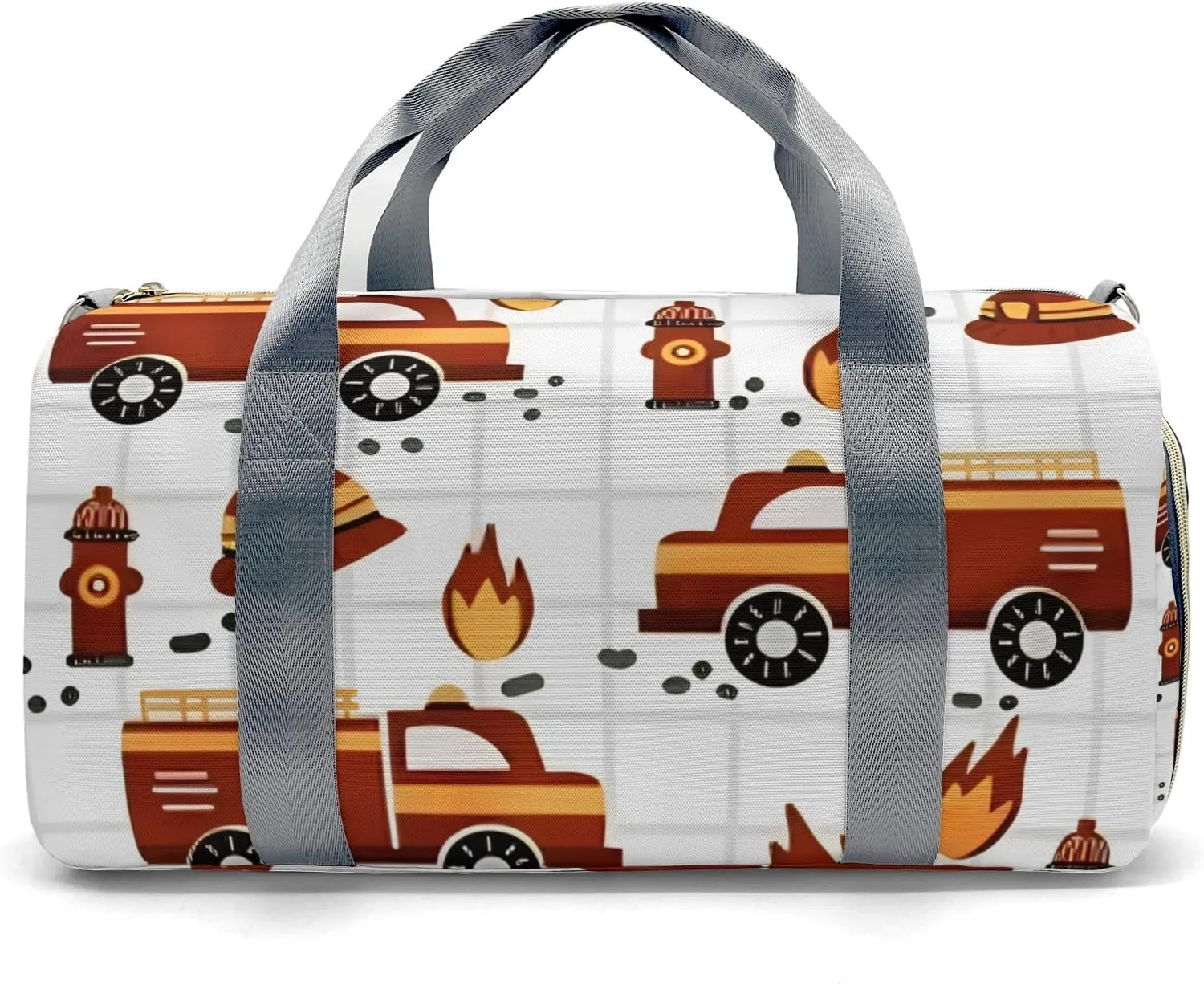 Custom Duffel Bag Sports Fire Truck Car Personalized Duffel Bag,Customized Sport Player Travel Bag for Gifts