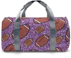 Custom Duffel Bag Sports Football Gliiter Print Purple Gym Bag Personalized Travel Carry on Bag