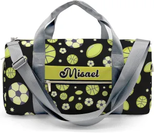 Custom Duffel Overnight Travel Bag for Sports Workout Girls Boys,Balls Basketball Soccer Sport Personalized Duffle Bag Gifts