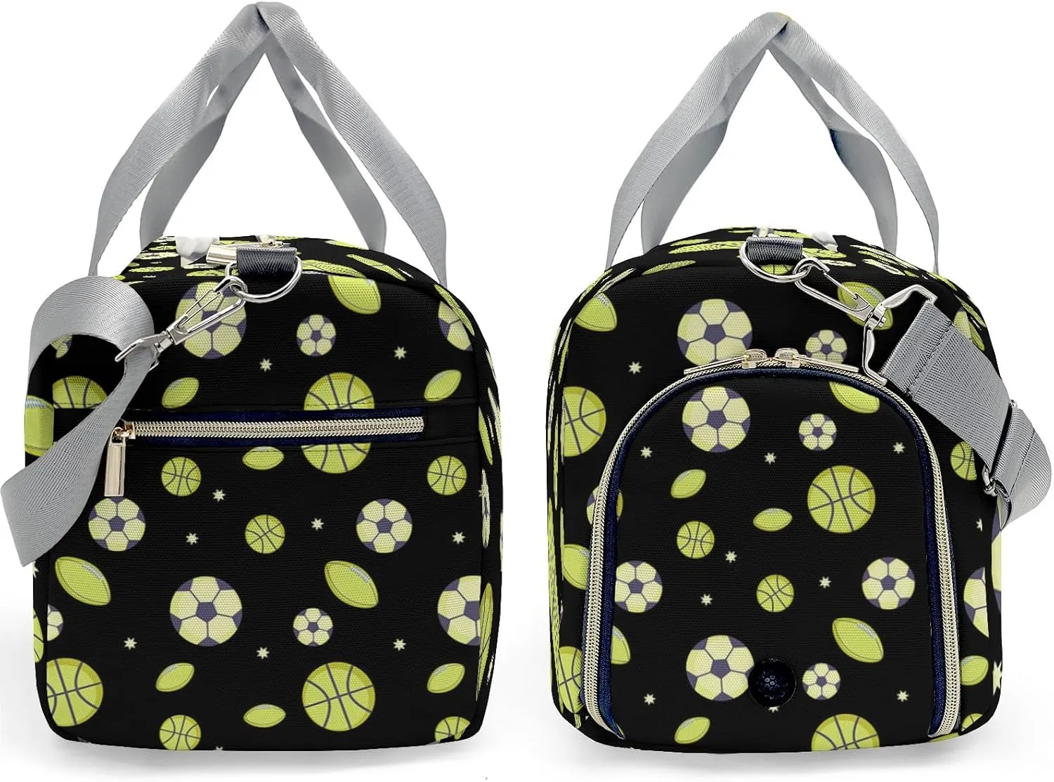 Custom Duffel Overnight Travel Bag for Sports Workout Girls Boys,Balls Basketball Soccer Sport Personalized Duffle Bag Gifts