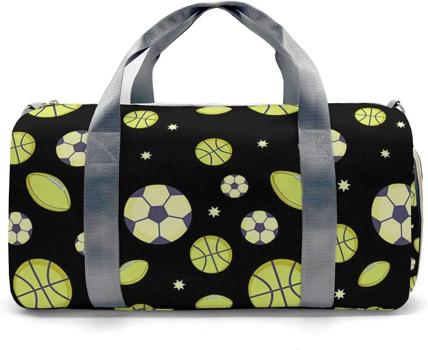 Custom Duffel Overnight Travel Bag for Sports Workout Girls Boys,Balls Basketball Soccer Sport Personalized Duffle Bag Gifts