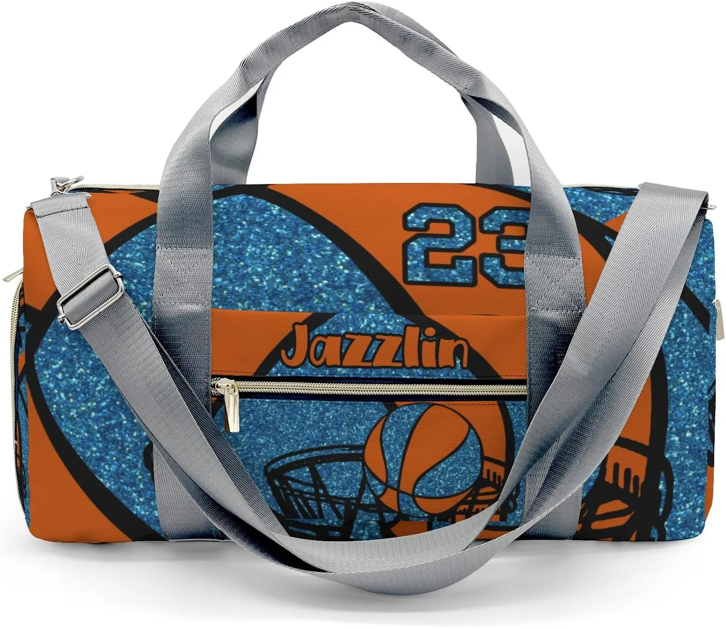 Custom Duffel Overnight Travel Bag for Sports Workout Girls Boys,Basketball Gym Ocean Personalized Duffle Bag Gifts