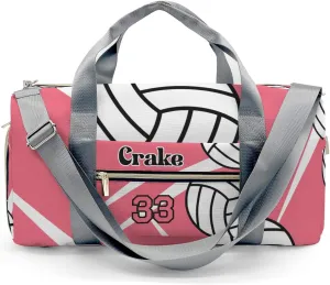 Custom Duffel Overnight Travel Bag for Sports Workout Girls Boys,Team Volleyball Watermelon Personalized Duffle Bag Gifts