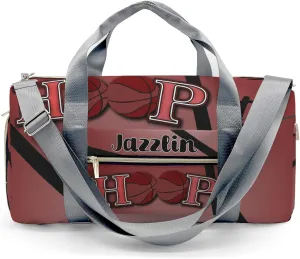 Custom Gift Sport Player Duffel Bag for Hoop it Basketball Red Travel Carry On Bag for Business Trips Sports Bag