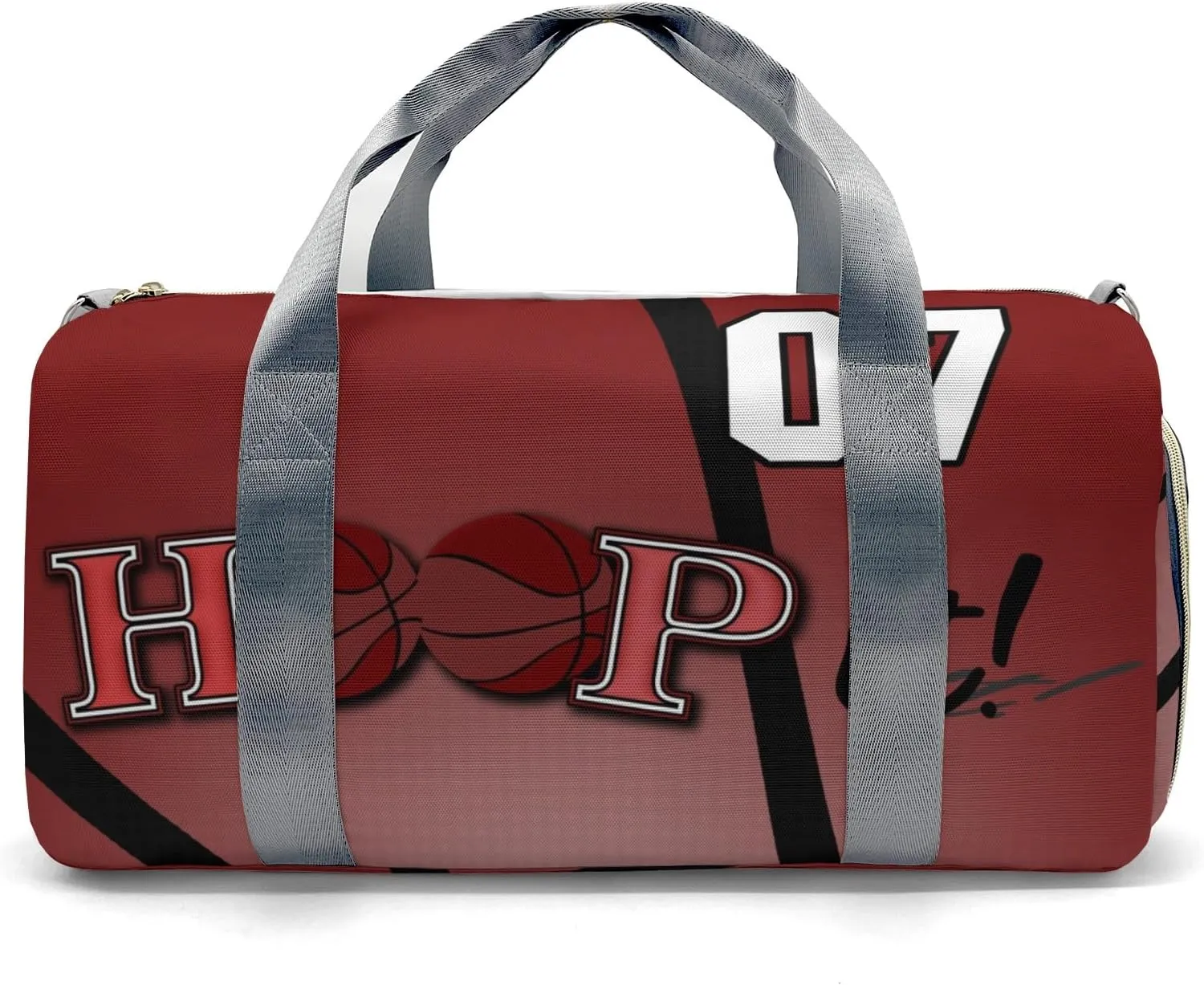 Custom Gift Sport Player Duffel Bag for Hoop it Basketball Red Travel Carry On Bag for Business Trips Sports Bag