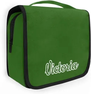 Custom Green Travel Hanging Toiletry Bag Personalized Makeup Large Customized Cosmetic Bag Cosmetic Holder Waterproof for Shampoo Full Sized Container Toiletries