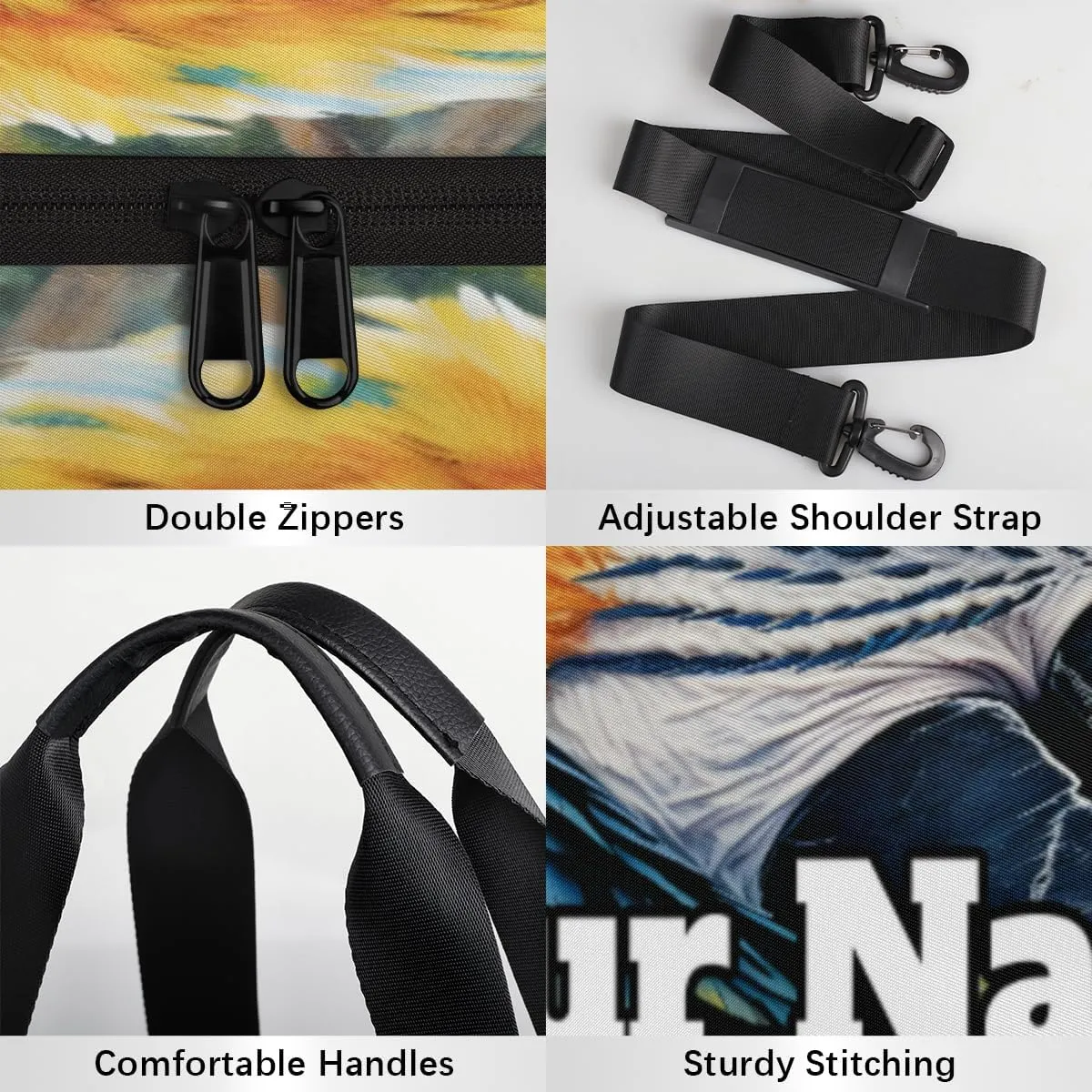 Custom Gym Bag for Women Men with Name, Personalized Animal Duffel Bag for Sports, Waterproof Dance Bag, Lightweight Carryon Gym Bag, Parrot