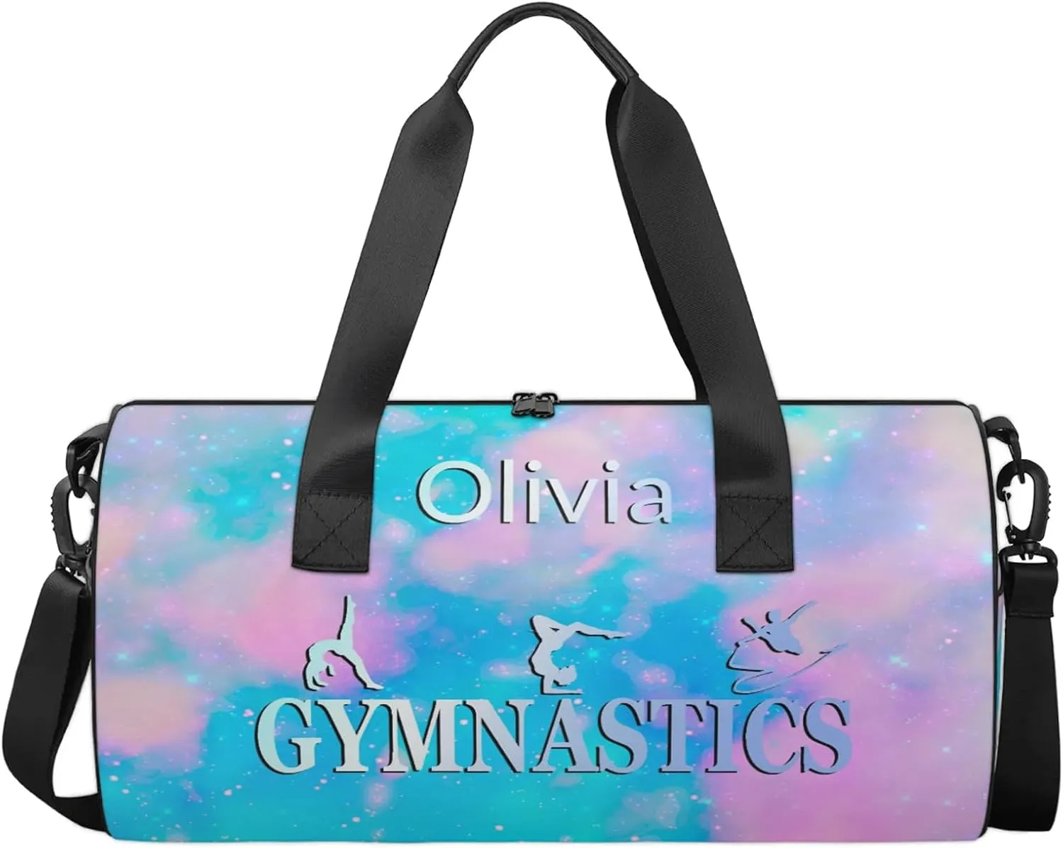 Custom Gymnastics Duffel Bag Round Personalized Name Dance Ballet Bags Waterproof