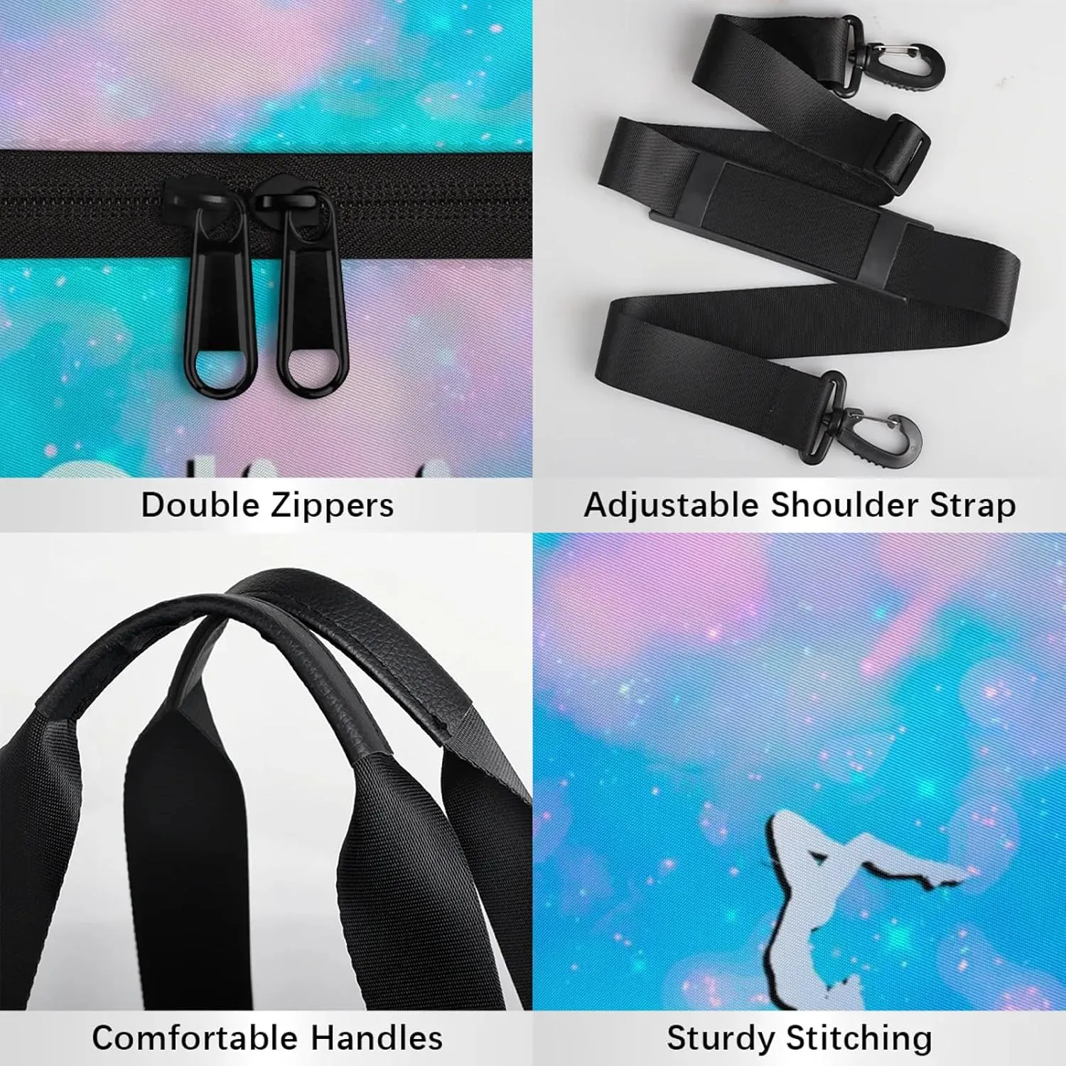 Custom Gymnastics Duffel Bag Round Personalized Name Dance Ballet Bags Waterproof