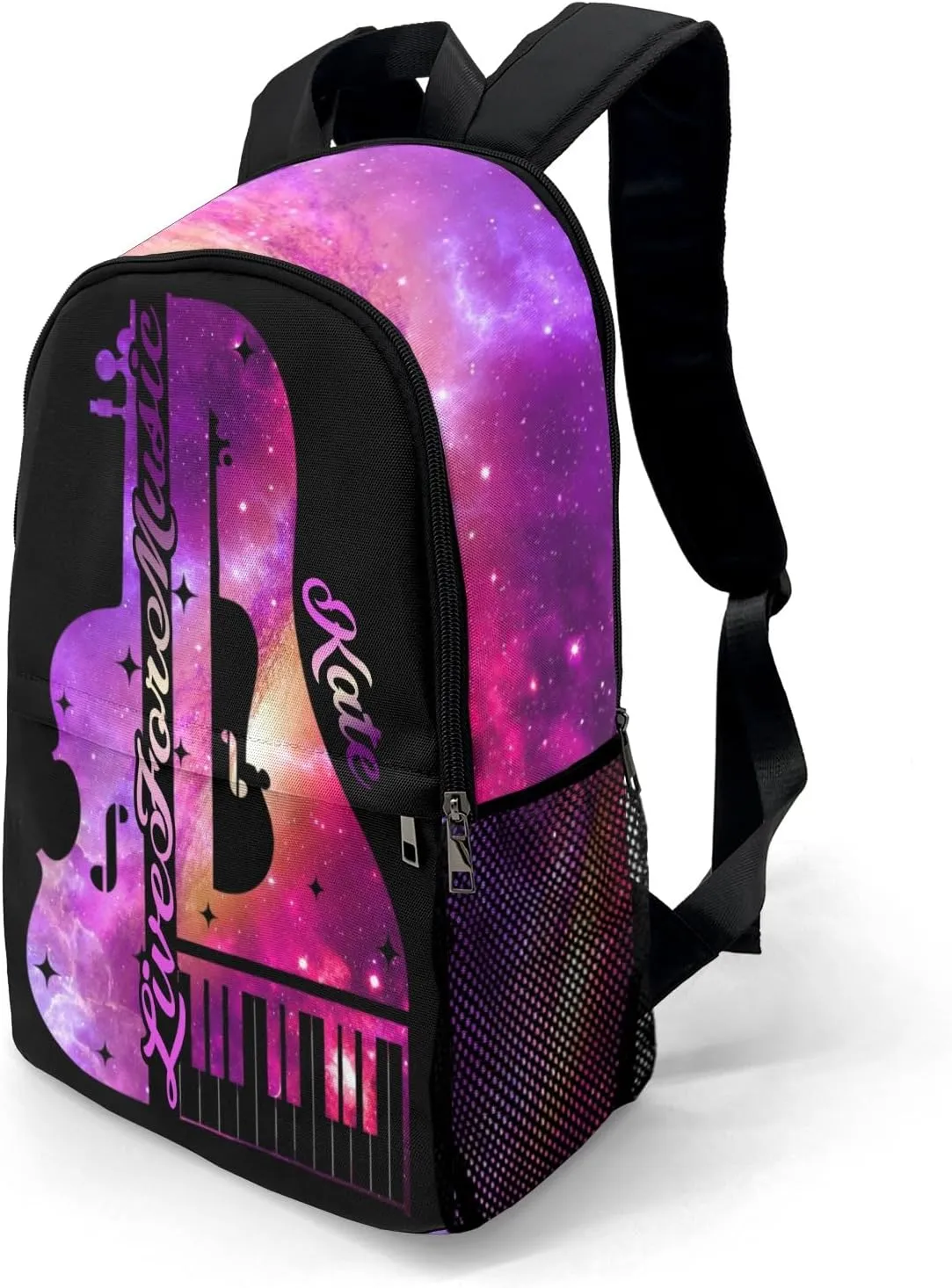 Custom Music Cello Violin School Backpack Multipurpose Casual Bag Personalized with Name Waterproof Sport Daypack Travel Man Woman Bags Purple Starry