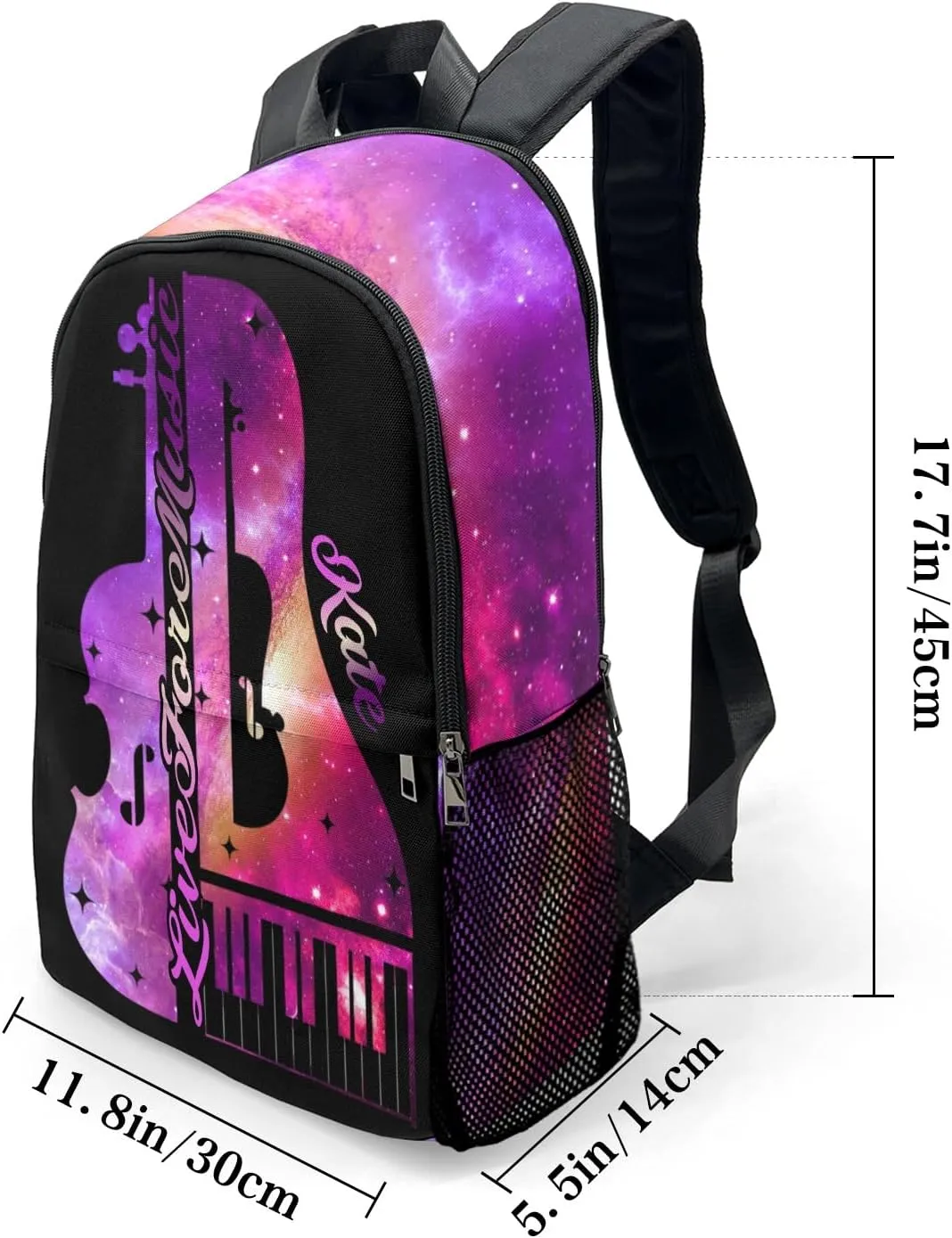 Custom Music Cello Violin School Backpack Multipurpose Casual Bag Personalized with Name Waterproof Sport Daypack Travel Man Woman Bags Purple Starry