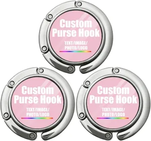 Custom Portable Handbag Hanger Table Bar Purse Instant Swivel Top Hook, Women's Bag Handbag Hanger Holder, Convenient To Carry, Pink