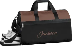 Customizable Large Gym Duffel Bag for Men Women Football Bags for Equipment Weekender Carry on Duffle Bags Brown