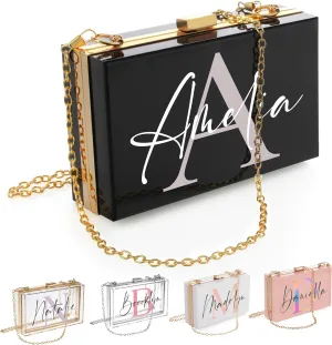 Customization Mill Personalized Initial Acrylic Purse with Name