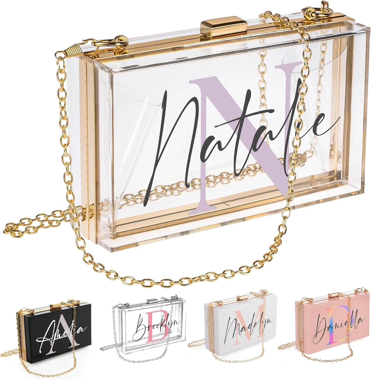 Customization Mill Personalized Initial Acrylic Purse with Name