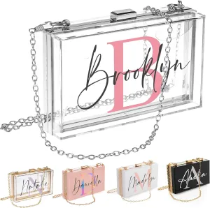 Customization Mill Personalized Initial Acrylic Purse with Name