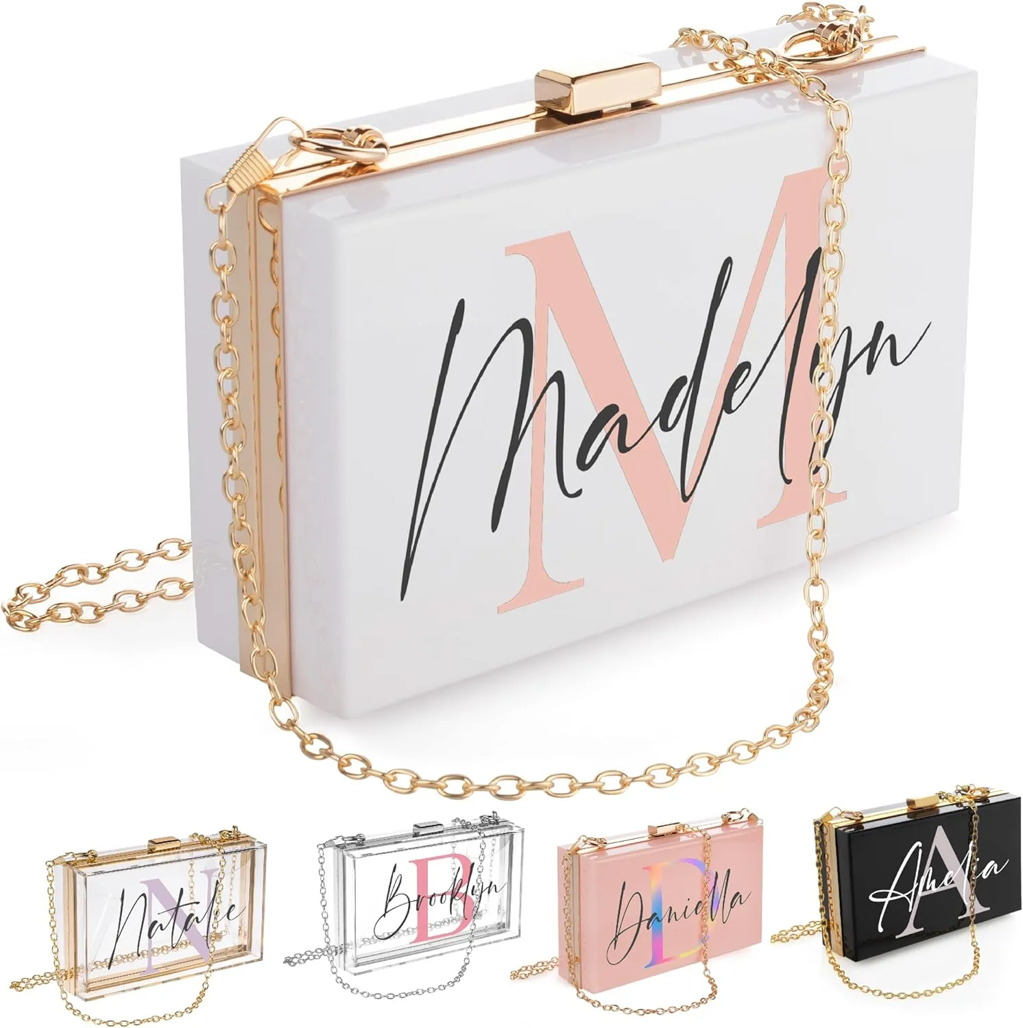 Customization Mill Personalized Initial Acrylic Purse with Name