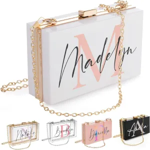 Customization Mill Personalized Initial Acrylic Purse with Name