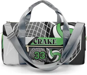 Custon Name Volleyball Team Grass Green Gym Sport Yoga Duffel Bag Sport Player Travel Bag,Sport Gym Bag Personalized Gift for Travel Hand Bag Carry on Bag