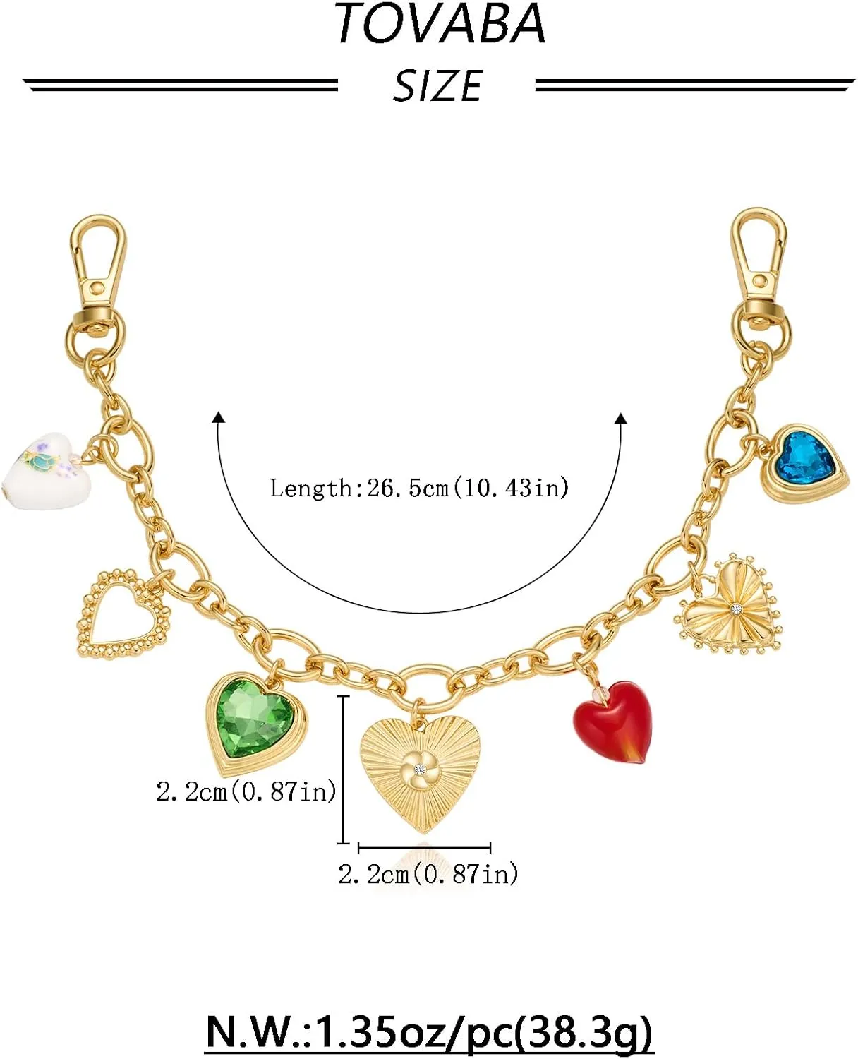 Cute Bags Charms Keychain for Women Heart Purse Charm Clover Shell Key Chain Car Key Accessories Gift