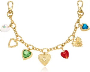 Cute Bags Charms Keychain for Women Heart Purse Charm Clover Shell Key Chain Car Key Accessories Gift