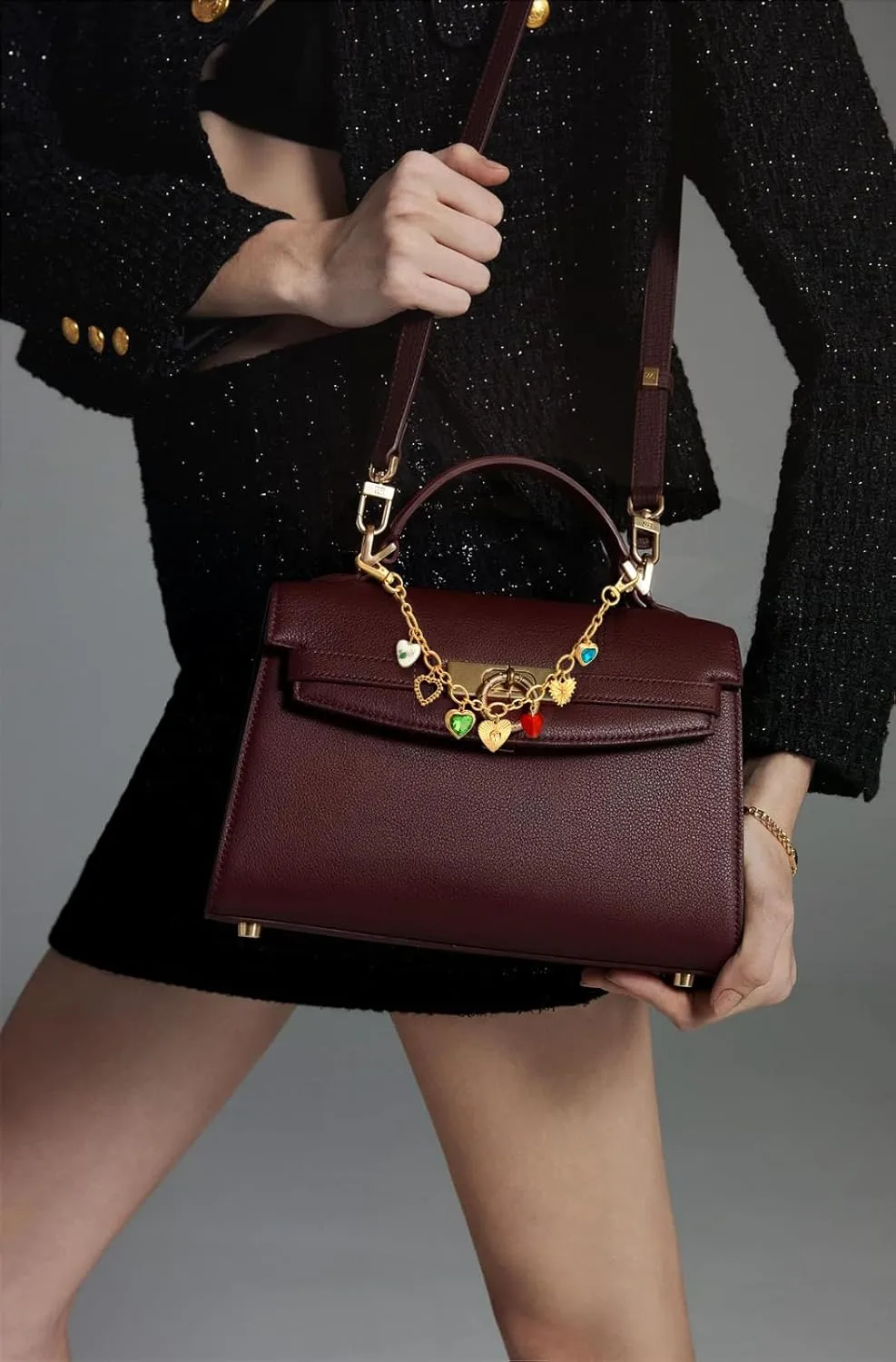 Cute Bags Charms Keychain for Women Heart Purse Charm Clover Shell Key Chain Car Key Accessories Gift