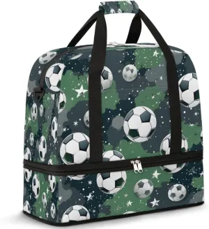 Cute Balls Pattern Foldable Travel Duffel Bag Overnight Weekender Bag with Shoes Compartment Sports Gym Bag for Men Women