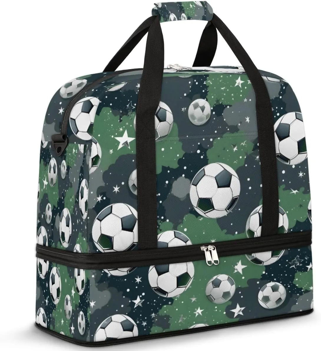 Cute Balls Pattern Foldable Travel Duffel Bag Overnight Weekender Bag with Shoes Compartment Sports Gym Bag for Men Women