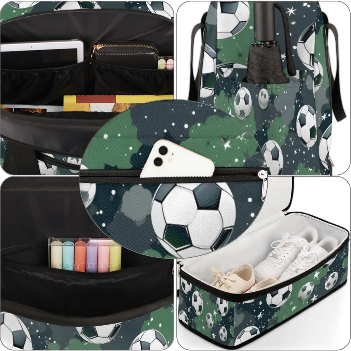 Cute Balls Pattern Foldable Travel Duffel Bag Overnight Weekender Bag with Shoes Compartment Sports Gym Bag for Men Women