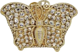 Cute Butterfly Evening Bag Bling Rhinestone Purse Animal Crystal Clutch for Wedding Prom Party Handbag