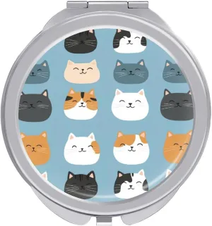 Cute Cat Compact Makeup Mirror Mini Foldable Cosmetic Mirror Portable Travel Mirror for Purse Pocket