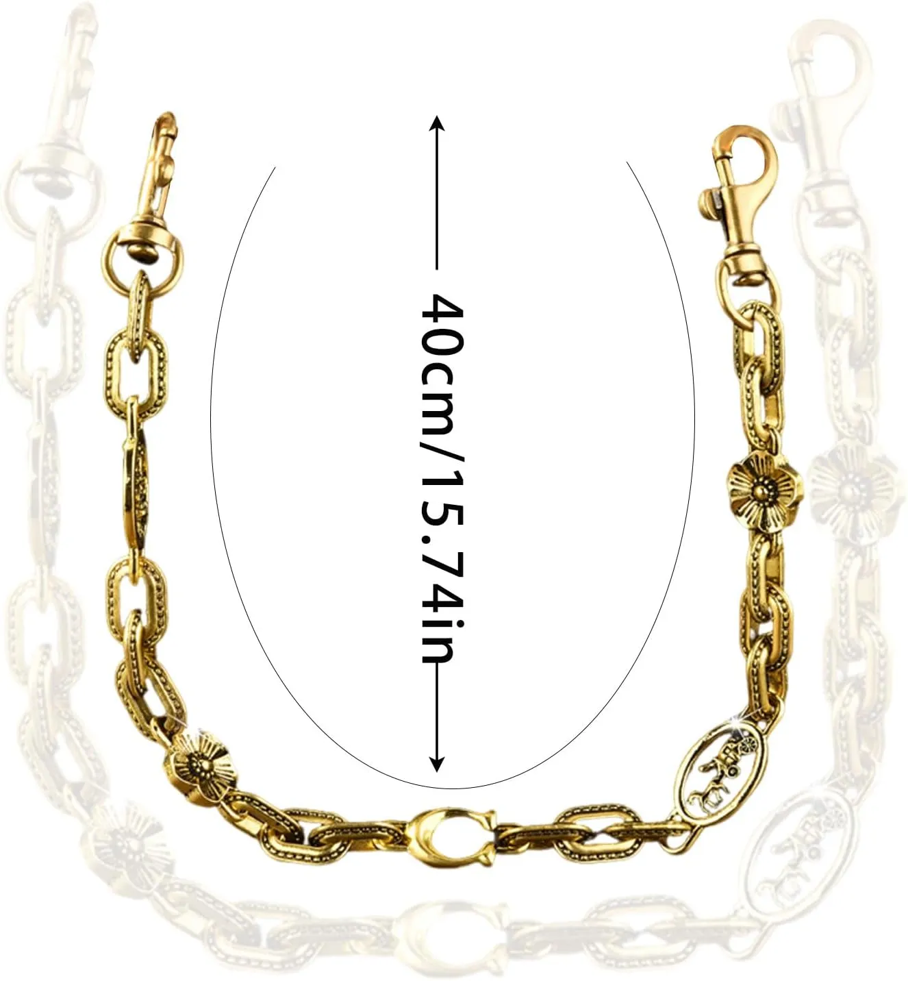 Cute Cherry Gold Bag Charms Wallet Chain Keychains Purse Accessories For Women