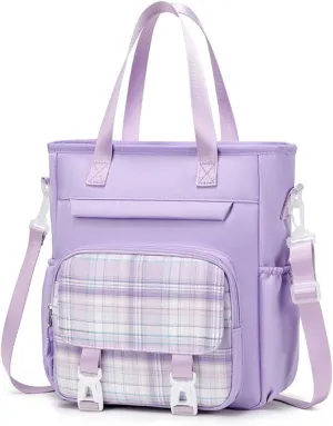 Cute Crossbody Bag Backpack with Lunch Bag Set, Jk Beautiful Nylon Laptop Shoulder Sling Messenger Bags Handbag (Purple,Lunch Bag)