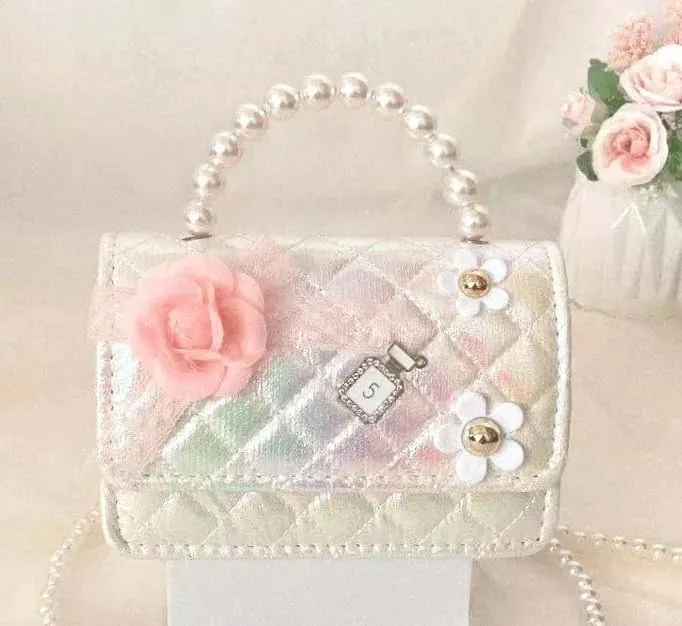 Cute Girl Mini Crossbody Kids Purse Toddler Shoulder Bag Handbag Birthday Gift Pretend Play Party Toy Holiday Christmas Gift