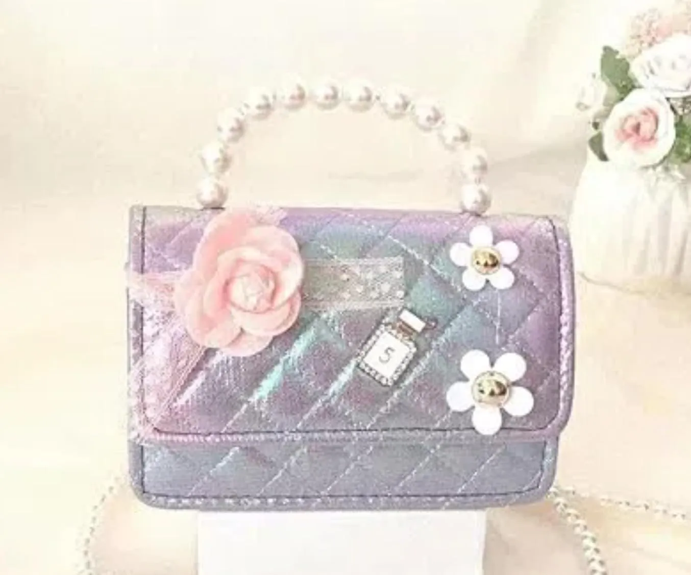 Cute Girl Mini Crossbody Kids Purse Toddler Shoulder Bag Handbag Birthday Gift Pretend Play Party Toy Holiday Christmas Gift