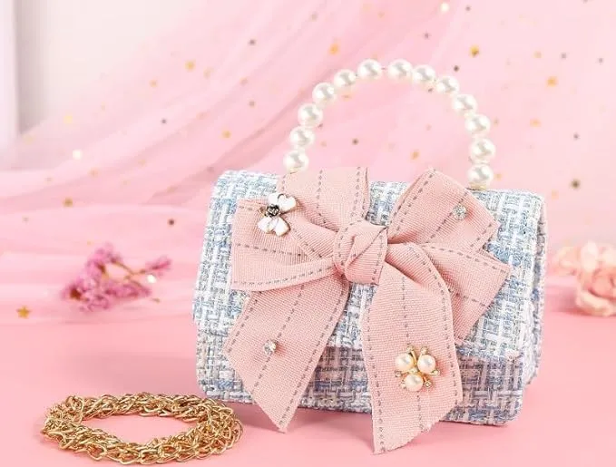 Cute Girl Mini Crossbody Kids Purse Toddler Shoulder Bag Handbag Birthday Gift Pretend Play Party Toy Holiday Christmas Gift