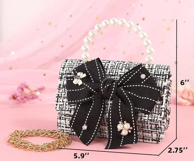 Cute Girl Mini Crossbody Kids Purse Toddler Shoulder Bag Handbag Birthday Gift Pretend Play Party Toy Holiday Christmas Gift