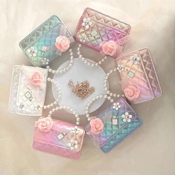 Cute Girl Mini Crossbody Kids Purse Toddler Shoulder Bag Handbag Birthday Gift Pretend Play Party Toy Holiday Christmas Gift