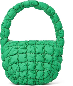daiblueland Lightweight Puffer Shoulder Bag For Women Soft Designer Quilted Padded Nylon Tote Purse